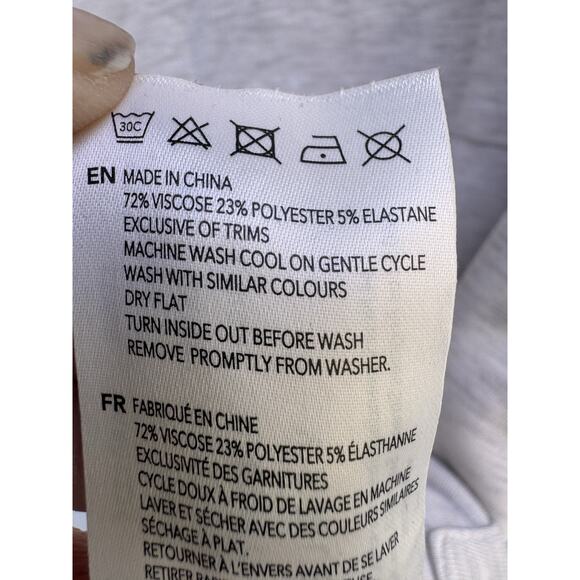 Varley Bay Sweater Sweatshirt Mock Neck Ivory Marled sz Small Oversized Soft - Picture 6 of 8